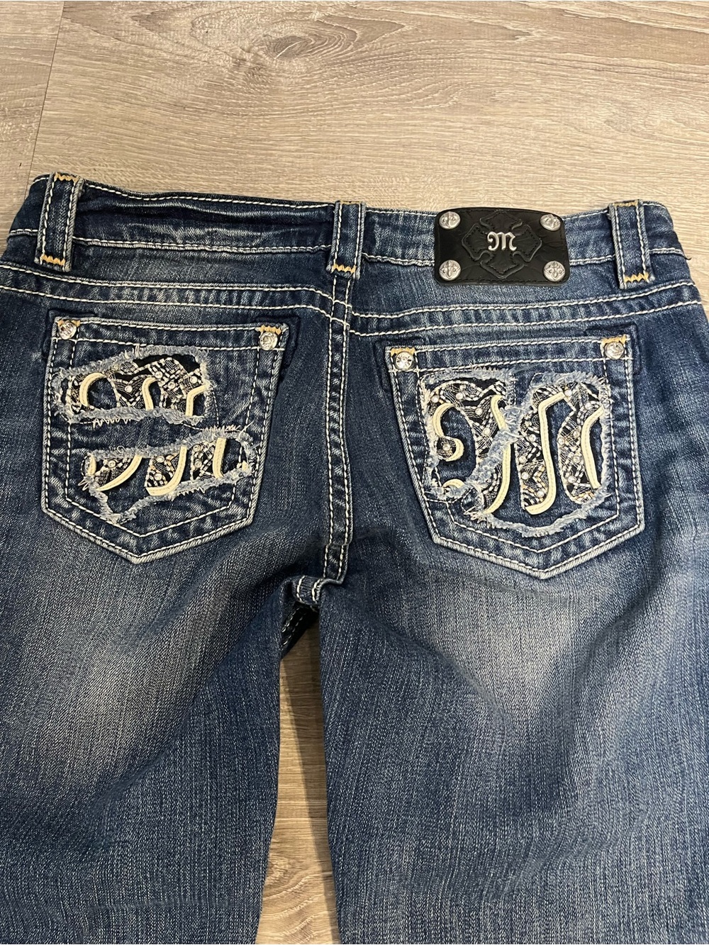 Miss Me Blue Embroidered Boot Cut Jeans